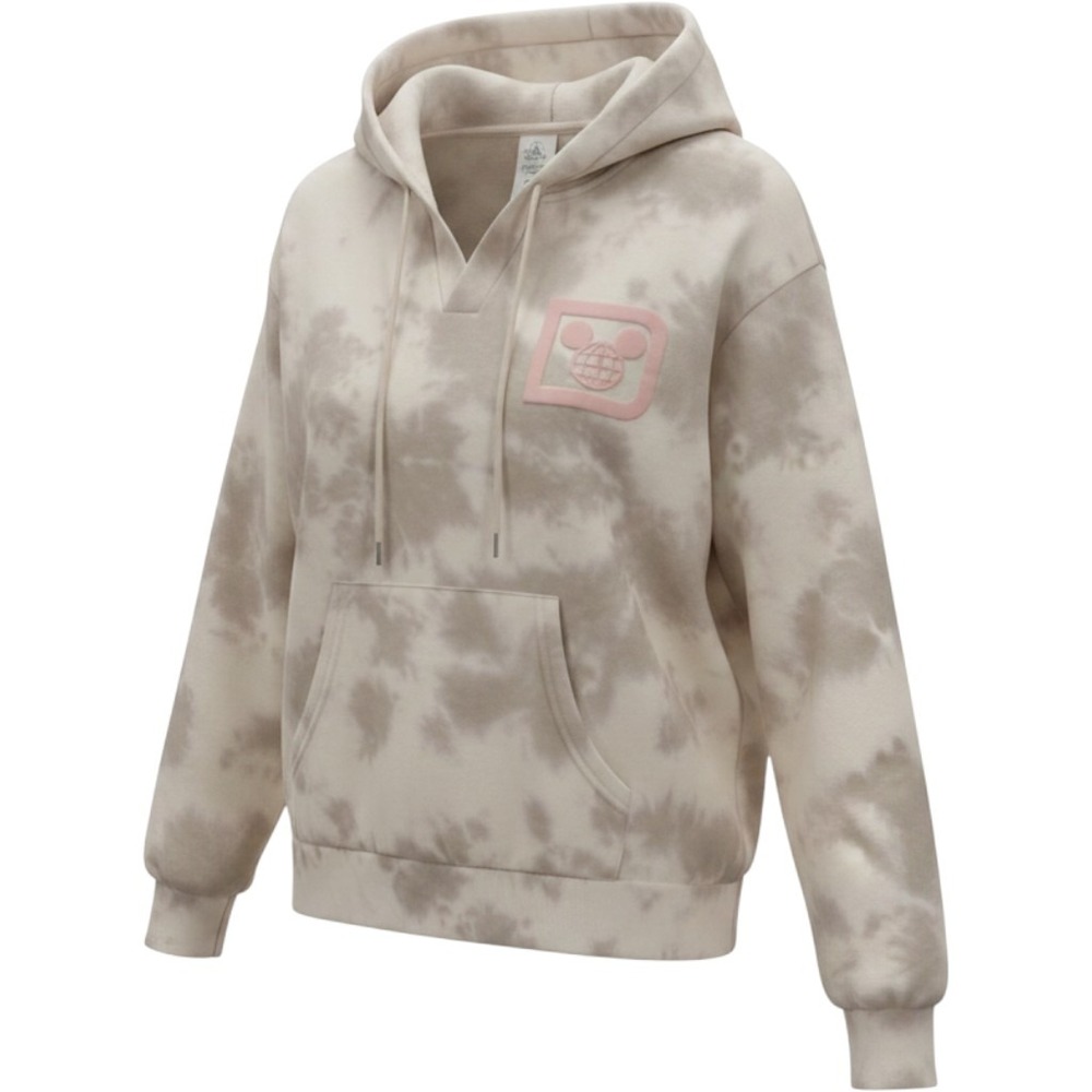 Disney Hoodie Women L Tan White Tie-Dye Walt Disney World NWT